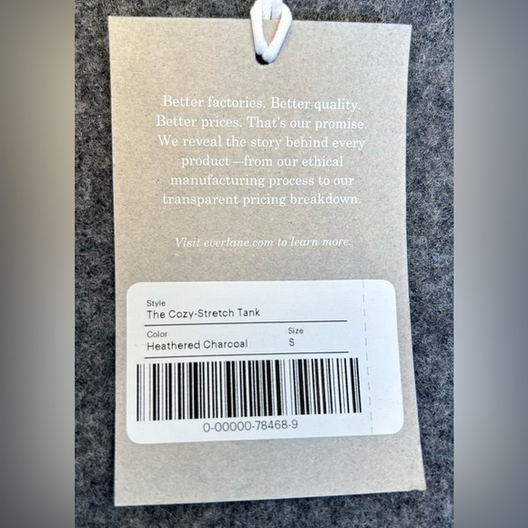 NWT Everlane The Cozy Stretch Tank in Heather Charcoal, Wool Blend, Super Soft S - Picture 11 of 15